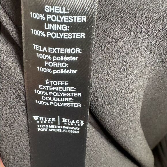 White House Black Market black cascading ruffle asymmetrical midi dress size 4 - Picture 6 of 6